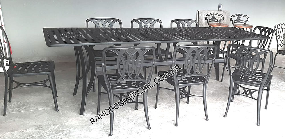 Mesa retangular varanda