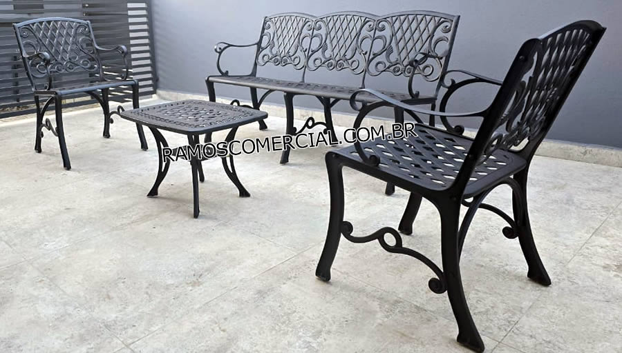 Conjunto de bancos para varanda