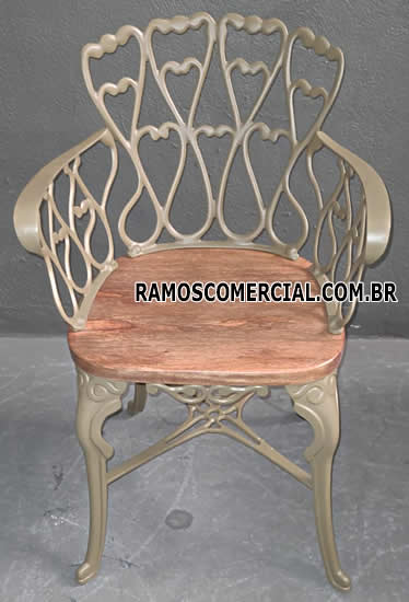 Cadeira madeira e alumÃ­nio