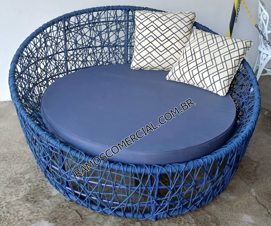 Promoção Peça Única - Miklos Concha Corda Náutica Azul, Alumínio