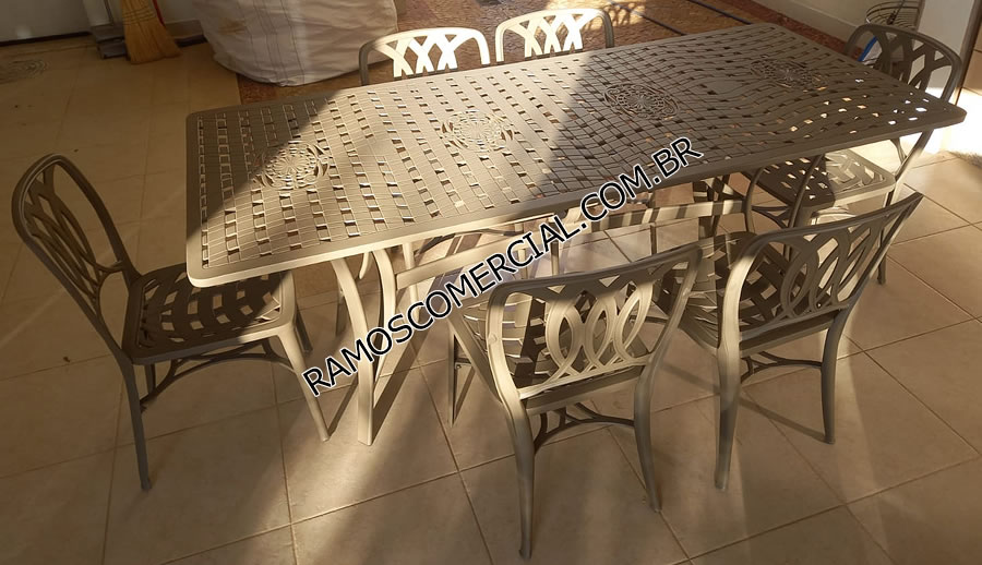 Mesa área externa retangular — móveis área externa