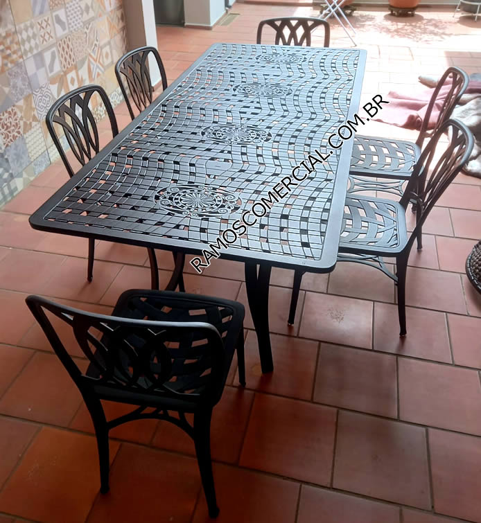 Mesa área externa 6 lugares