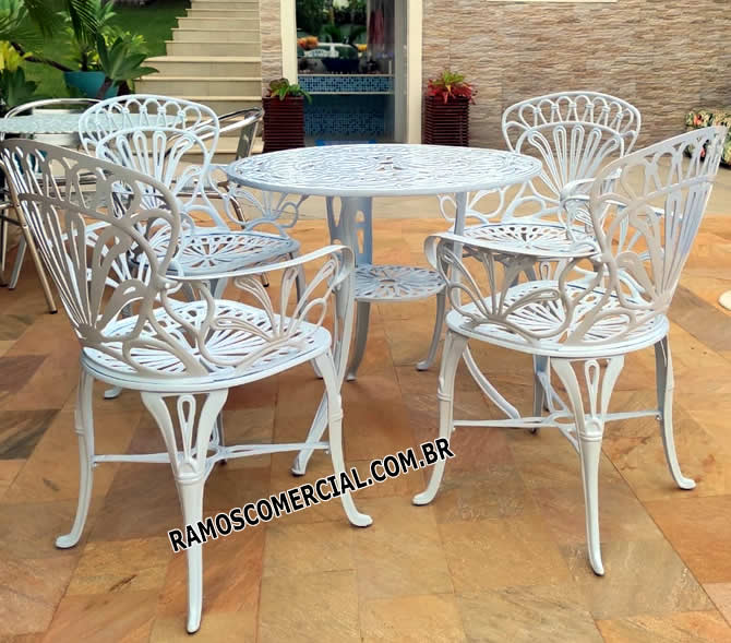 Conjunto mesa jardim alumínio primavera