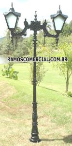 Poste colonial para jardim 2 luminárias