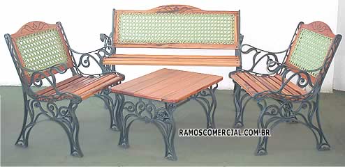 Móveis em alumínio - conjunto para varanda