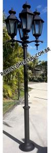 Poste ornamental para praça, poste para jardim, poste decorativo, poste colonial