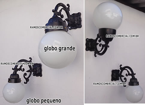 Arandela globo GRANDEe PEQUENO