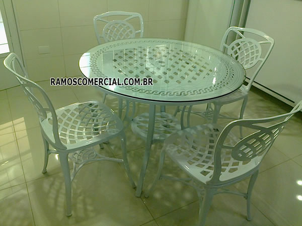 Conjunto de mesa com 4 cadeiras (nÃ£o acompanha vidro)